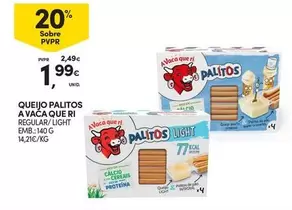 Oferta de A+ - Palitos A Vaca Que Pi Regular/light por 1,99€ em Continente