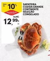 Oferta de Continente - Sapateira Cozida Grande  Seleção Congelado por 12,99€ em Continente