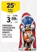 Oferta de M&M's - Fantasia Chocolate Pai Natal por 3,59€ em Continente