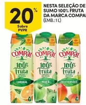 Oferta de Compal - Nesta Selecao De Sumo 100% Frutaem Continente