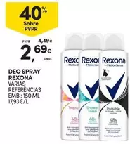 Oferta de Rexona - Deo Spray por 2,69€ em Continente