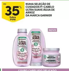 Oferta de Garnier - Numa Selecao De Cuidados P/ Cabelo Ultra Suave Agua De Arrozem Continente