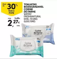 Oferta de Corine de Farme - Toalhitas Biodegradabel por 2,27€ em Continente