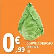 Oferta de Couve Coração Inteira por 0,99€ em E.Leclerc