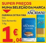 Oferta de Nacional - Farinha Extra Fina por 1,04€ em E.Leclerc