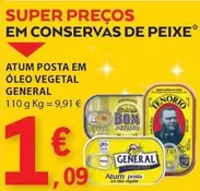 Oferta de General - Atum Posta Em Óleo Vegetal por 1,09€ em E.Leclerc