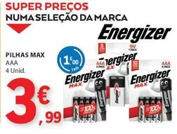 Oferta de Energizer - Pilhas Max por 3,99€ em E.Leclerc