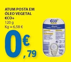 Oferta de Eco+ - Atum Posta Em Óleo Vegetal por 0,79€ em E.Leclerc