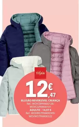 Oferta de Blusao Reversible Crianca por 12,47€ em E.Leclerc