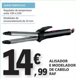 Oferta de Alisador E Modelador De Cabelo Raf por 14,99€ em E.Leclerc