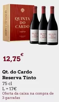 Oferta de Qt Do Cardo Reserva Tinto por 12,75€ em E.Leclerc