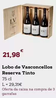 Oferta de Lobo De Vasconcellos Reserva Tinto por 21,98€ em E.Leclerc