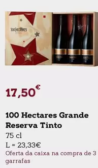 Oferta de 100 Hertares Grande Reserva Tinto por 17,5€ em E.Leclerc