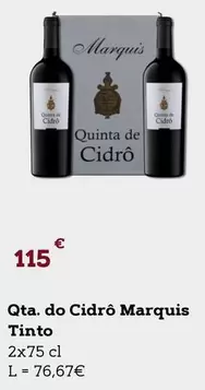 Oferta de Qta Do Cidro Marquis Tinto por 115€ em E.Leclerc