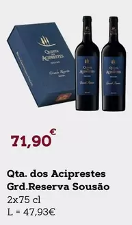 Oferta de Qta. dos aciprestes grd.reserva Sousão por 71,9€ em E.Leclerc