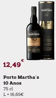 Oferta de Porto Martha's 10 Anos por 12,49€ em E.Leclerc