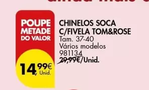 Oferta de Valor - Chinelos Soca C/fivela Tom&rose por 14,99€ em Pingo Doce