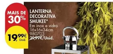 Oferta de Lanterna Decorativa Smukee por 19,99€ em Pingo Doce