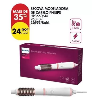 Oferta de Philips - Escova Modeladora De Cabelo por 24,99€ em Pingo Doce