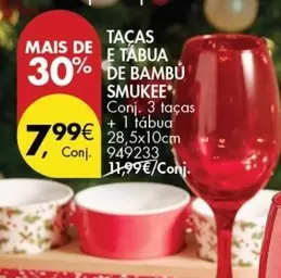 Oferta de Smukee - Tacas E Tabua De Bambu Smuke por 7,99€ em Pingo Doce