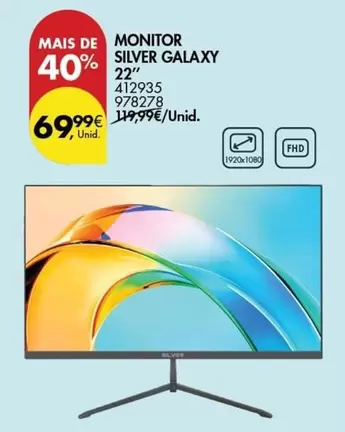 Oferta de Monitor Galaxy 22" por 69,99€ em Pingo Doce