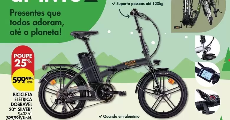 Oferta de Bicicleta Eléctrica Dobavel 20" por 59,99€ em Pingo Doce