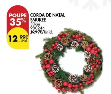 Oferta de Smukee - Coroa De Natal por 12,99€ em Pingo Doce