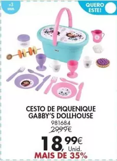 Oferta de Gabby'S Dollhouse - Cesto De Piquenique por 18,99€ em Pingo Doce