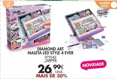 Oferta de Diamond Art Maleta Led Style 4 Ever por 26,99€ em Pingo Doce