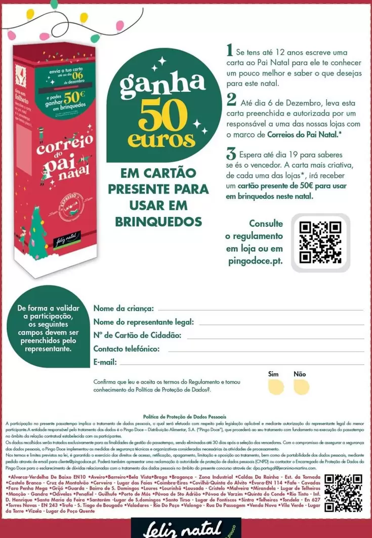 Oferta de Em Cartao Presente Para Usar Em Brinquedosem Pingo Doce