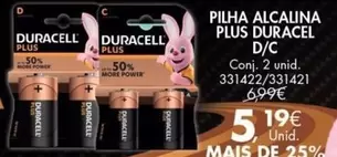 Oferta de Duracell - Pilha Alcalina Plus por 5,19€ em Pingo Doce