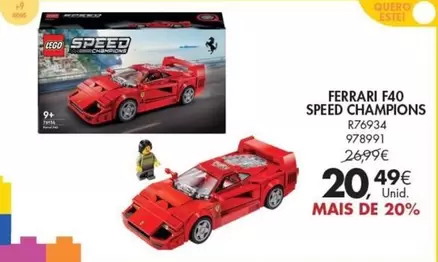 Oferta de LEGO - Ferrari F40 Speed Champions por 20,49€ em Pingo Doce