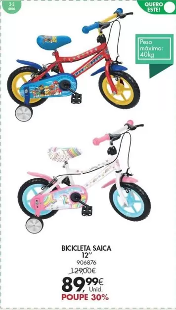 Oferta de Bicicleta Saica por 89,99€ em Pingo Doce