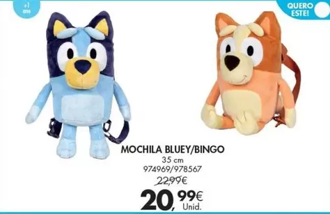 Oferta de Mochila Bluey/bingo por 20,99€ em Pingo Doce