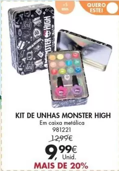 Oferta de Monster High - Kit De Unhas por 9,99€ em Pingo Doce