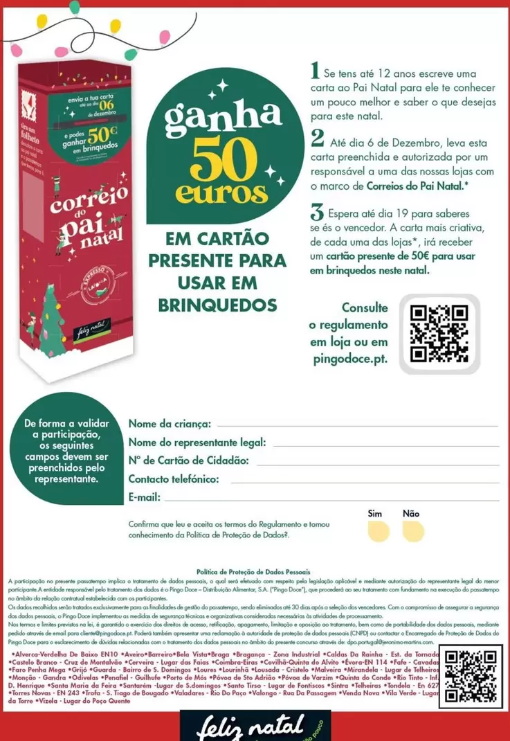 Oferta de Em Cartao Presente Para Usar Em Brinquedosem Pingo Doce