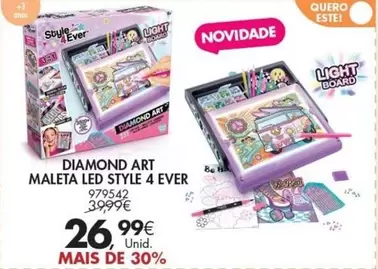 Oferta de Diamond Art Maleta Led Style 4 Ever por 26,99€ em Pingo Doce