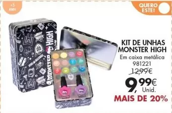 Oferta de Monster High - Kit De Unhas por 9,99€ em Pingo Doce