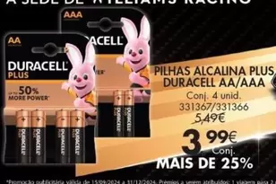 Oferta de Duracell - Pilhas Alcalina Plus Aa/aaa por 3,99€ em Pingo Doce