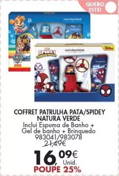 Oferta de Natura - Coffret Patatuha Pata/Spidey por 16,09€ em Pingo Doce