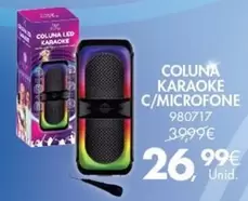 Oferta de Coluna Karaoke C/microfone por 26,99€ em Pingo Doce