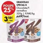 Oferta de Granolas Special K por 3,18€ em Pingo Doce