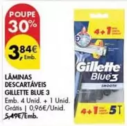 Oferta de Gillette - Laminas Descartaveis Blue 3 por 3,84€ em Pingo Doce