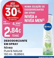 Oferta de Nivea - Desodorizante Em Spray por 2,84€ em Intermarché