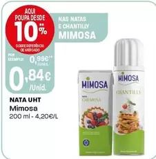 Oferta de Mimosa - Nata UHT  por 0,84€ em Intermarché