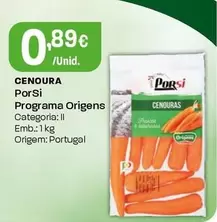 Oferta de Porsi - Cenoura por 0,89€ em Intermarché