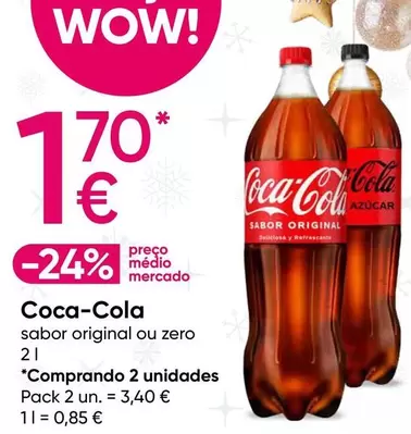 Oferta de Coca cola - Sabor Original Ou Zero por 1,7€ em Pepco