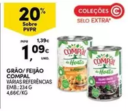 Oferta de Compal - Grão/Feijao por 1,09€ em Continente