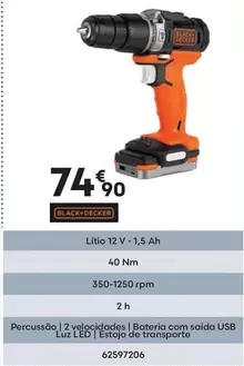 Oferta de Black & Decker - Lfrio 12 V-1,5 Ah por 74,9€ em Bricomarché