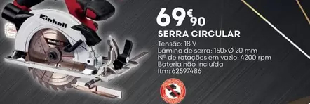 Oferta de Einhell - SERRA CIRCULAR por 69,9€ em Bricomarché